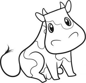 hvordan man tegner en ko i faser med en blyant